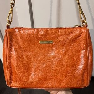 Rebecca Minkoff orange zipper cross body purse!